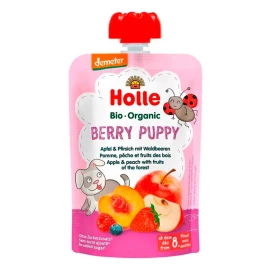 Пюре Berry Puppy с яблоком, персиком и лесными ягодами органическое (с 8 месяцев) Holle 100г