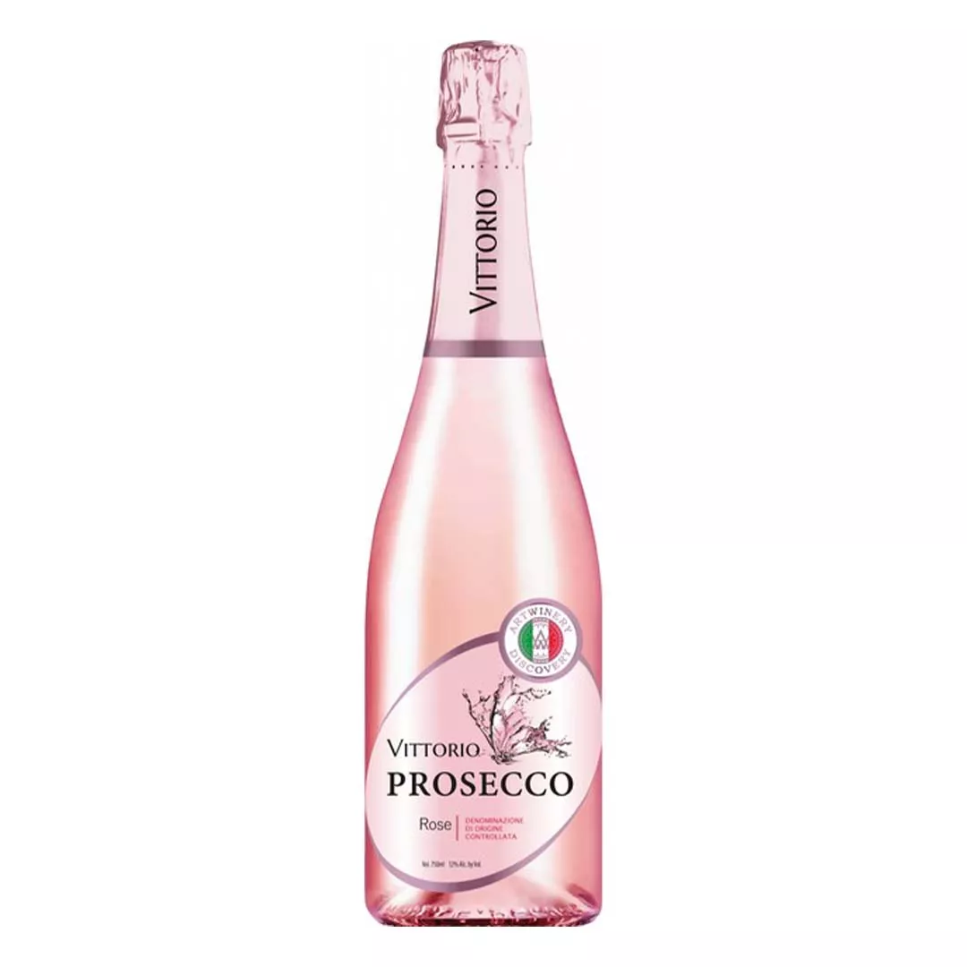 Ігристе вино Vittorio Prosecco Doc Spumante Rose Extra Dry рожеве 0,75л 11%