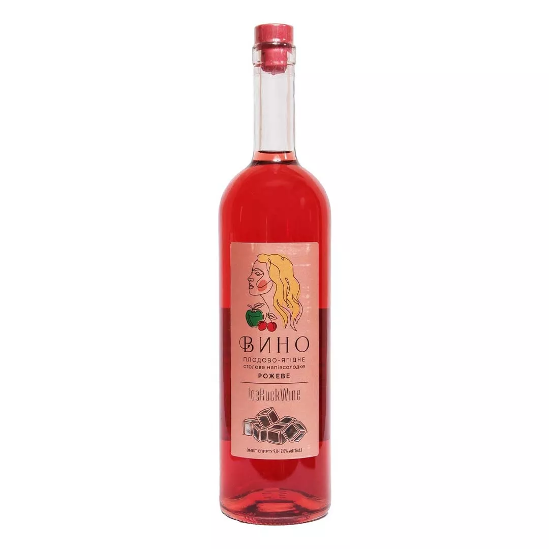 Вино IceRockWine плодово-ягодное столовое розовое полусладкое 1л 9-12%