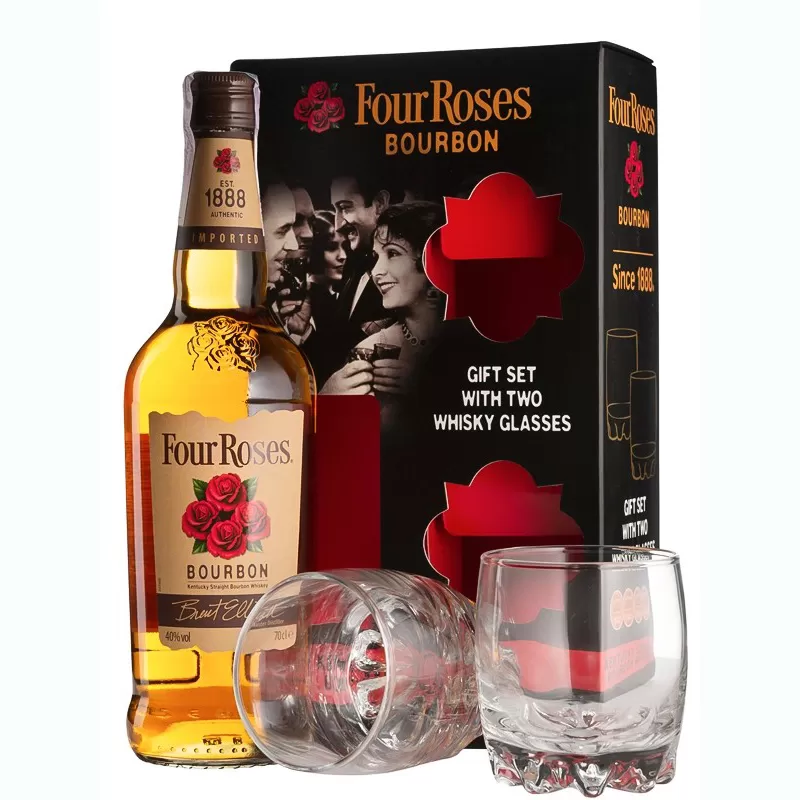Бурбон Four Roses 0,7 л 40% + 2 бокала