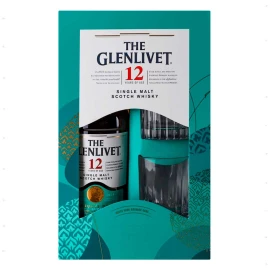 Виски The Glenlivet 12 лет выдержки 0,7л 40% + 2 стакана