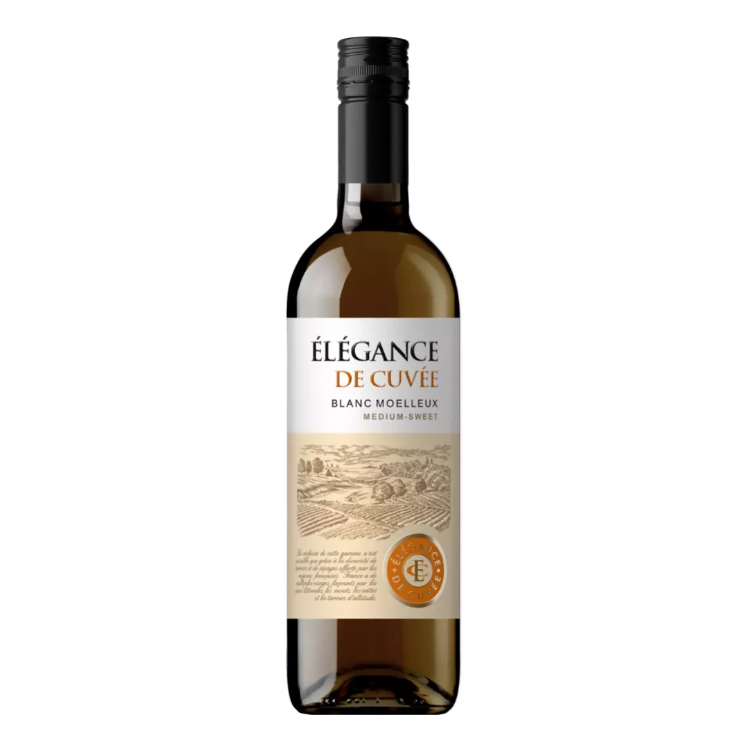 Вино Elegance de Cuvee Blanc medium sweet напівсолодке біле 0,75 л 10,5%