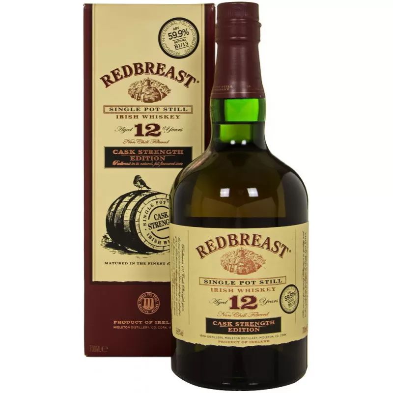 Виски Redbreast Cask Strength 12 лет выдержки 0,7 л 48-65% в подарочной упаковке