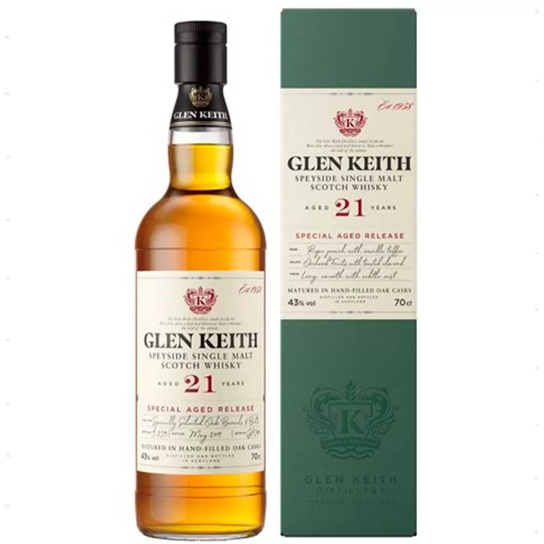 Виски The Glen Keith 21 год выдержки 0,7 л 43% в коробке