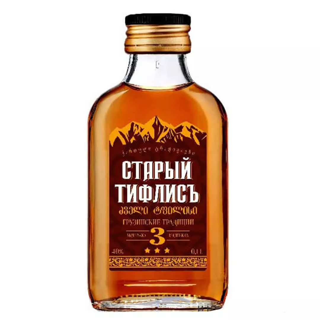 Бренди грузинский Старый Тифлисъ 3 года выдержки 0,1л 40%
