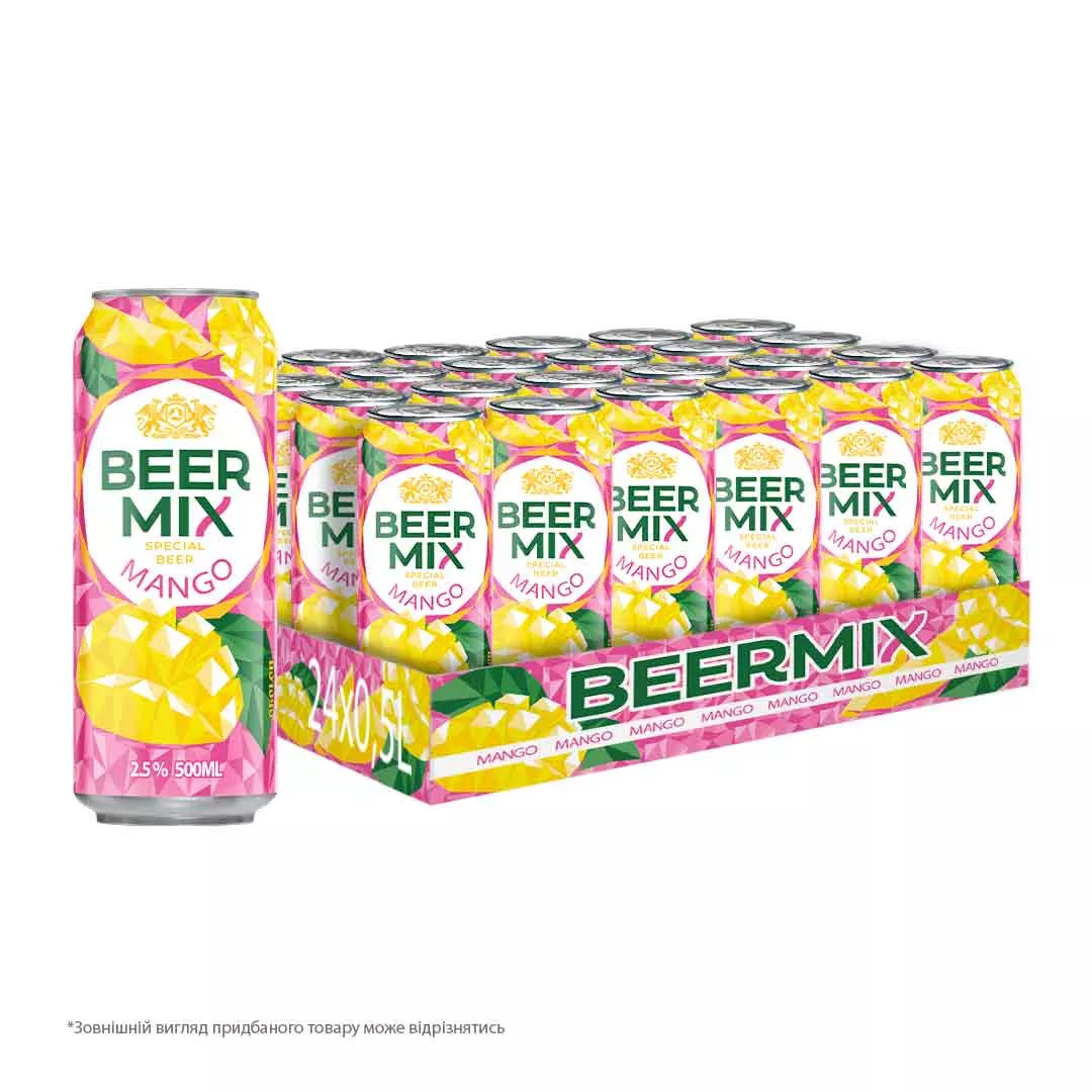 Пиво Оболонь BeerMix Манго ж/б 0,5л 2,5%