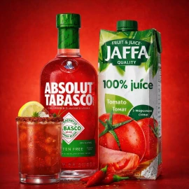 Набор водка ароматизированная Absolut Tаbasco 38% 0.7л+сік Jaffa томатный 0,95л