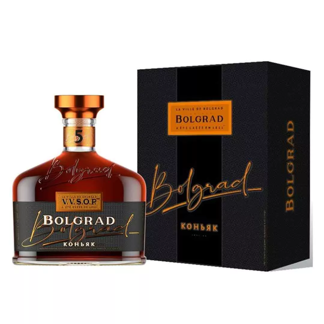 Бренди Bolgrad 5 звёзд 0.5л 40% в cувенирной коробке
