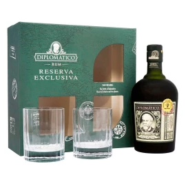 Ром Diplomatico Reserva Exclusiva 0,7л 40% + 2 стакана