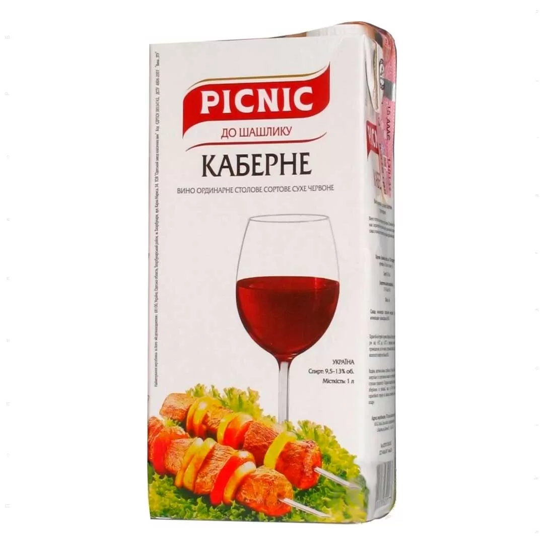Вино Picnic Cabernet червоне сухе 1л 9,5-13%