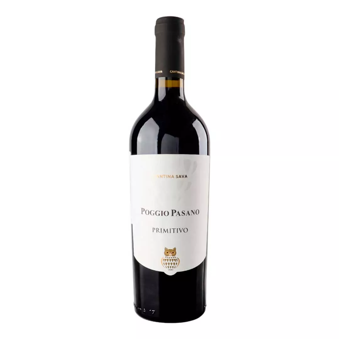 Вино Cantina Sava Poggio Pasano Primitivo Puglia IGP красное сухое 0,75л 13,5%