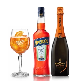 Набор Аперитив Aperol Aperetivo 0,7л 11% + Вино игристое Cinzano Pro-Spritz белое сухое 0,75л 11% купить