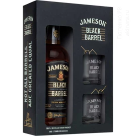 Виски набор Jameson Irish Whiskey Black Barrel Джемисон Black Barrel + 2 стакана 0,7л 40%