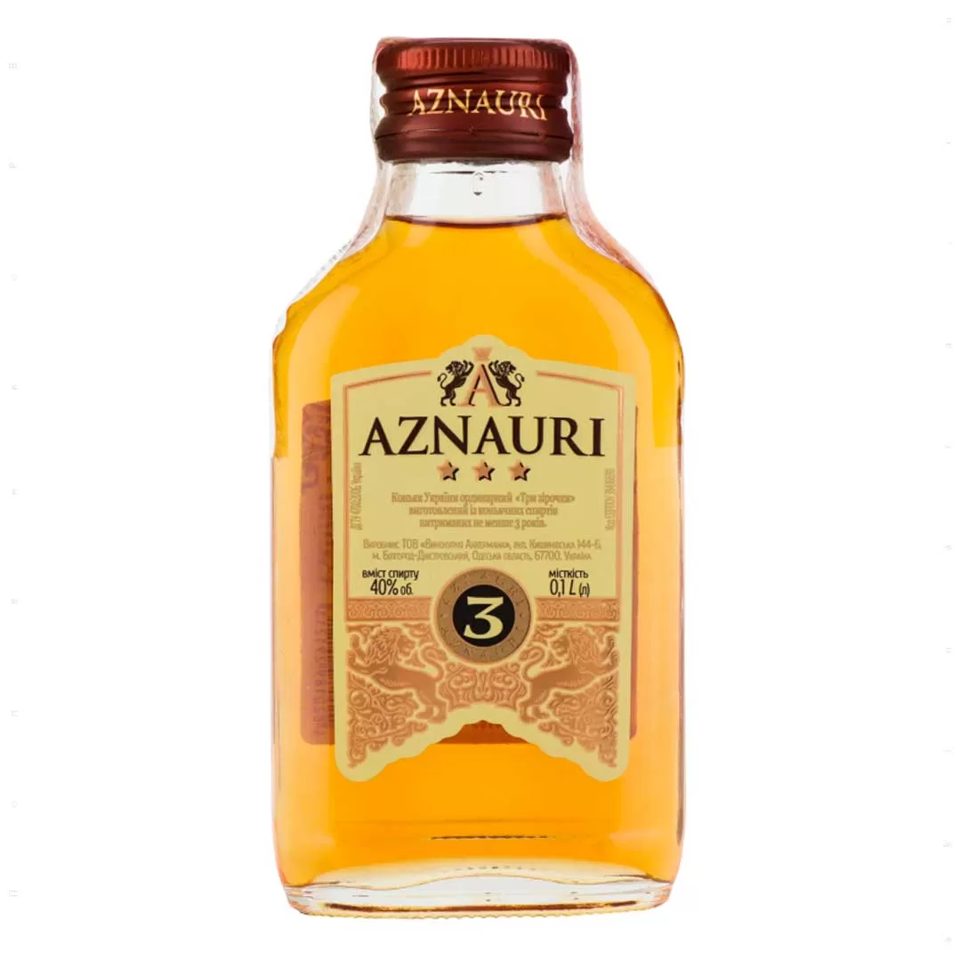 Коньяк Украины Aznauri 3 года выдержки 0,1л 40%