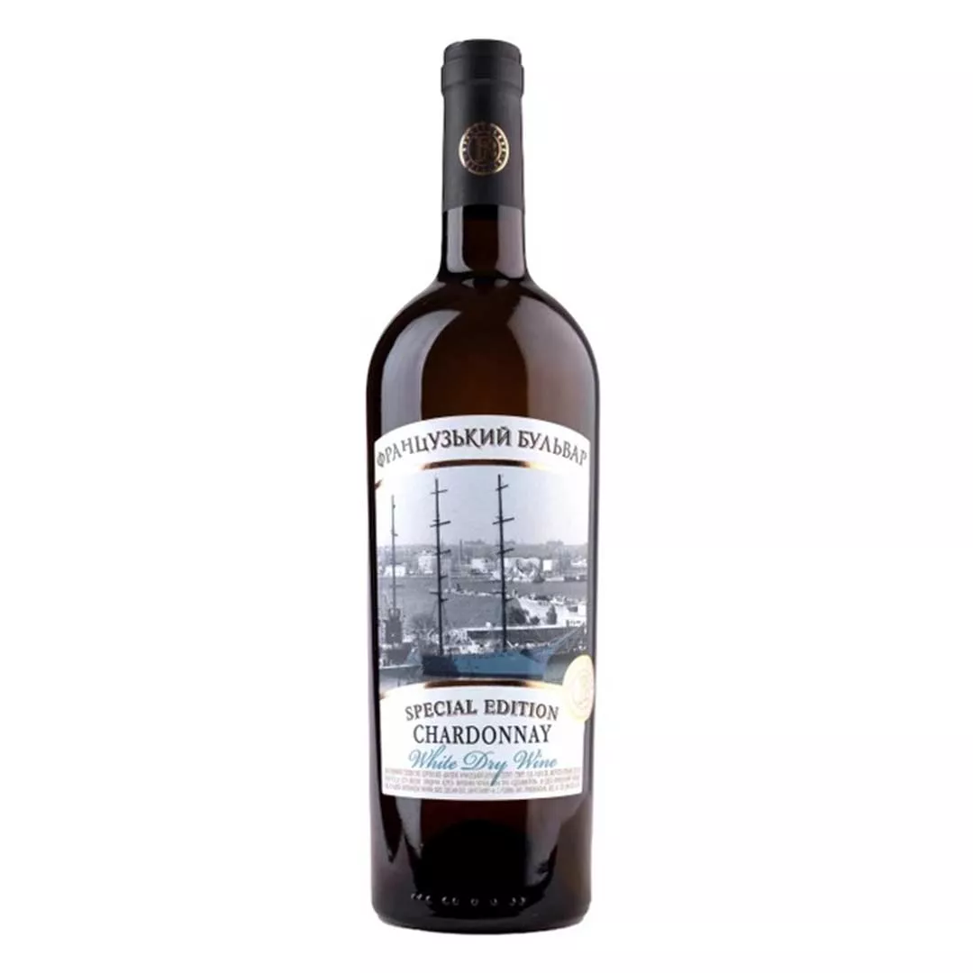 Вино Французский бульвар Chardonnay Select белое сухое 0,75л 10-13%