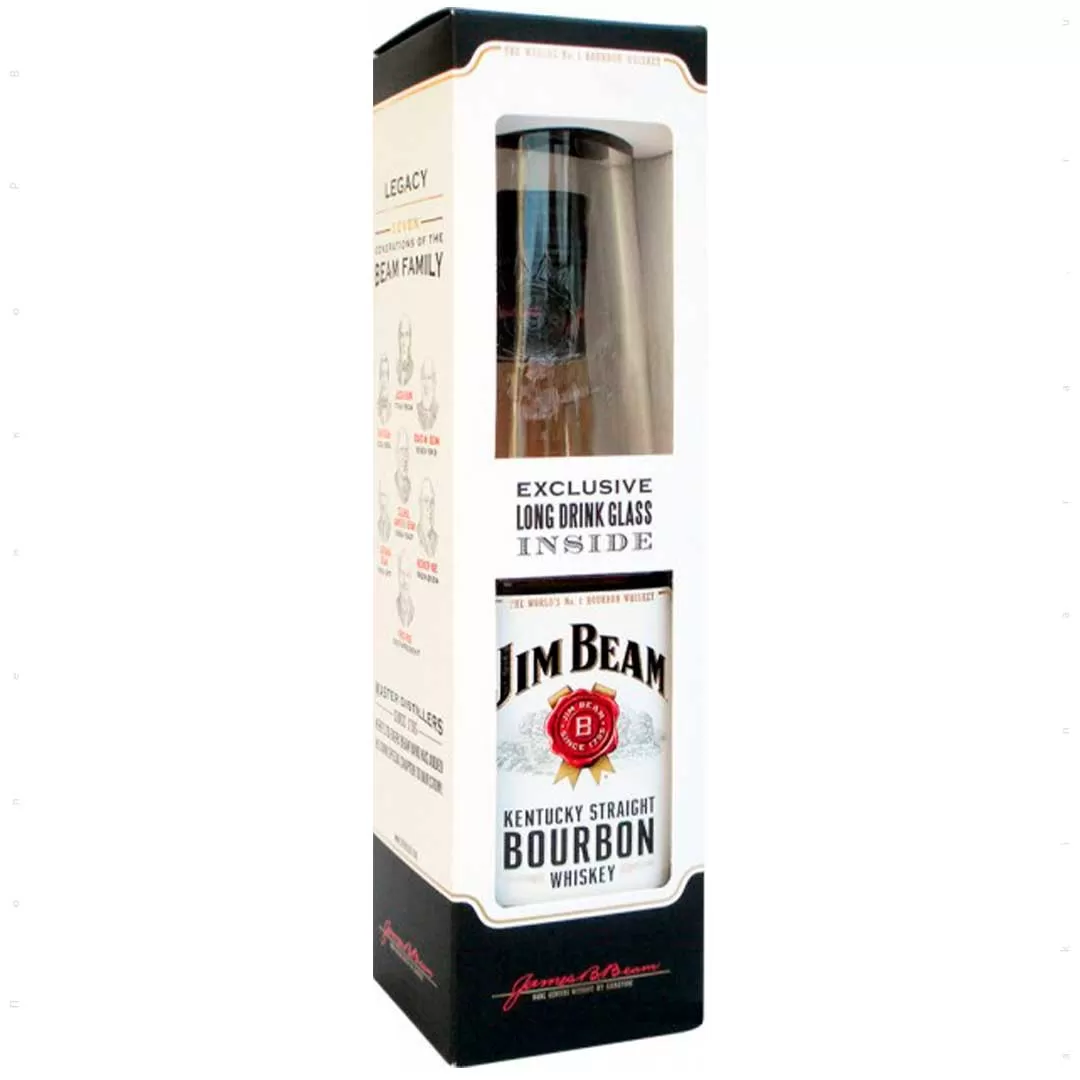 Виски Jim Beam White 4 года выдержки 0,7л 40% + бокал