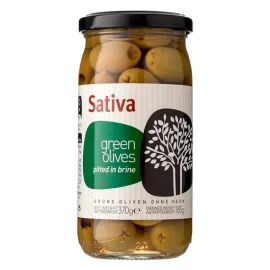 Оливки зеленые без косточек в рассоле Sativa 370г