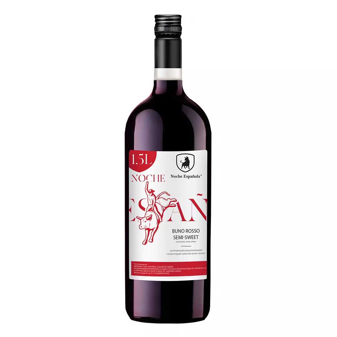 Напиток винный Noche Espanola Buno полусладкий красный 1,5л 8,0-8,5%