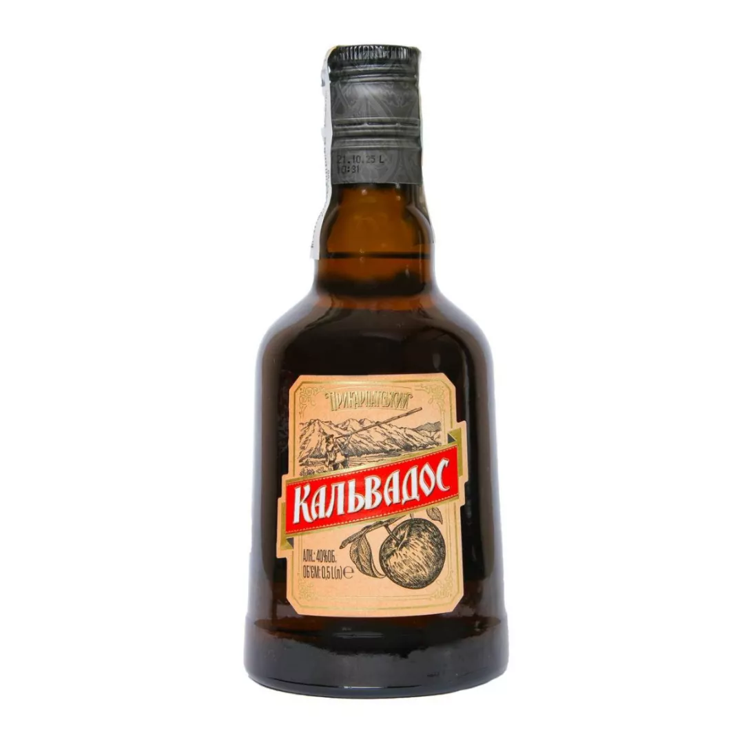 Яблочный спиртной напиток Кальвадос Прикарпатский 0,5л 40%