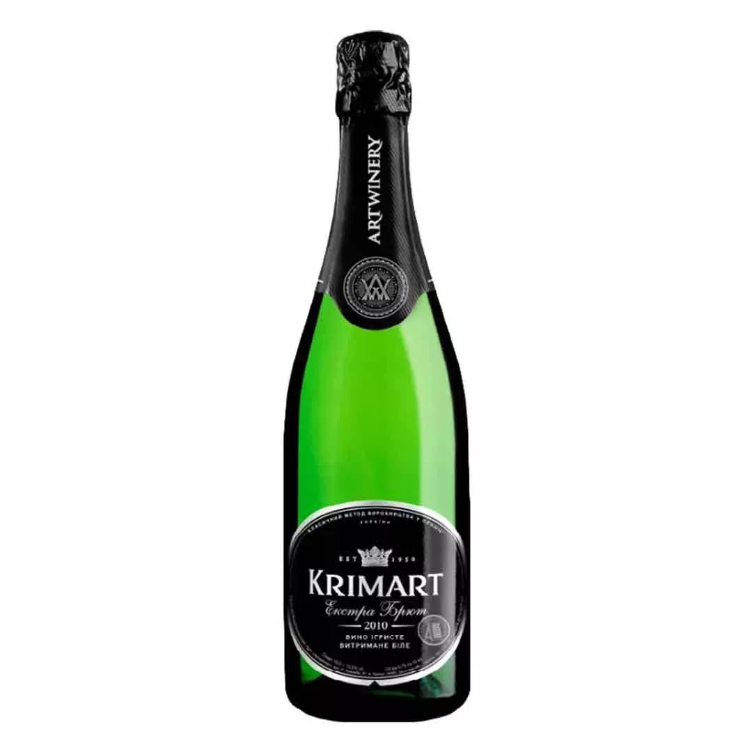 Игристое вино Krimart белое экстра брют в тубусе 0,75л 10-13,5%