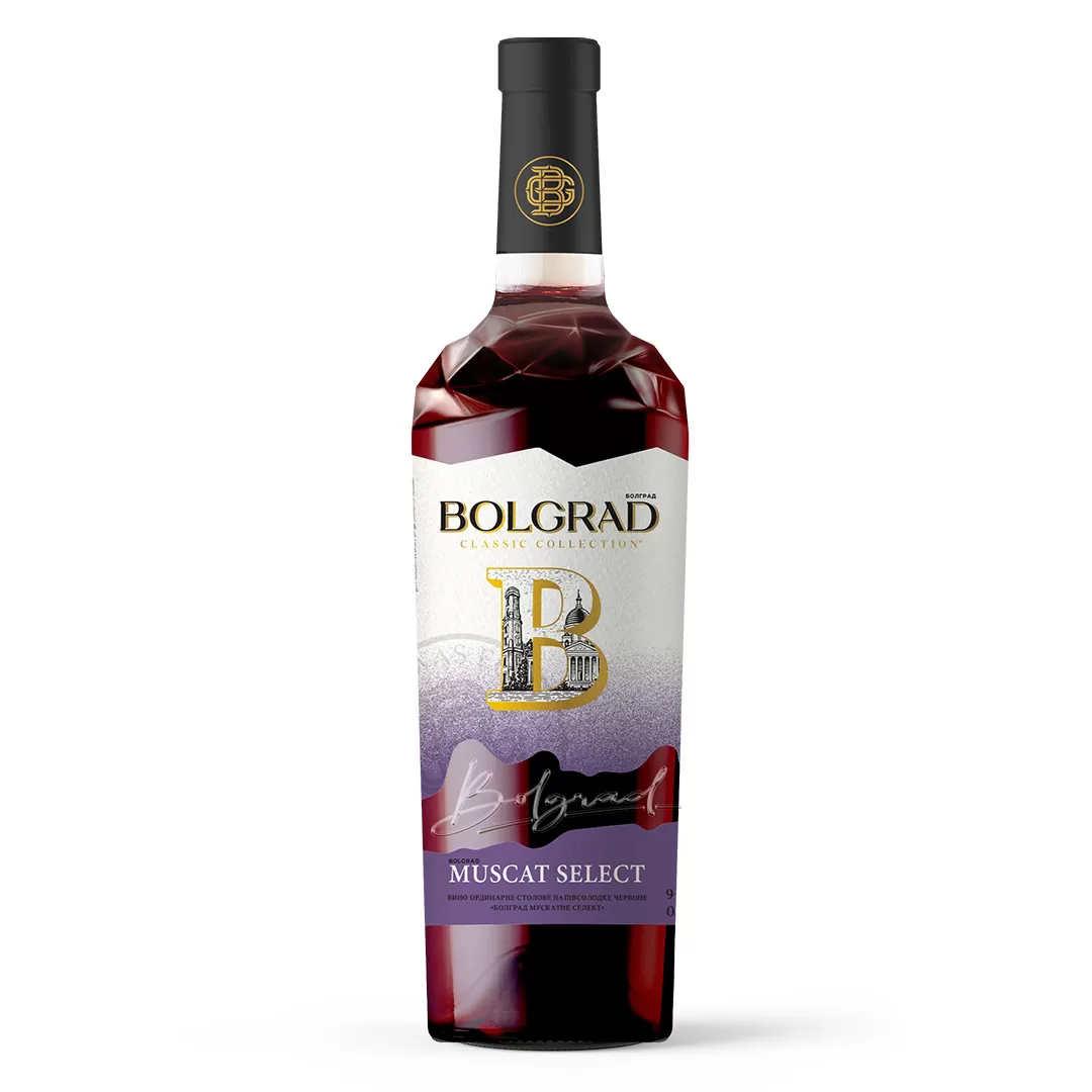 Вино Bolgrad Muscat Select красное полусладкое 0,75л 9-13%