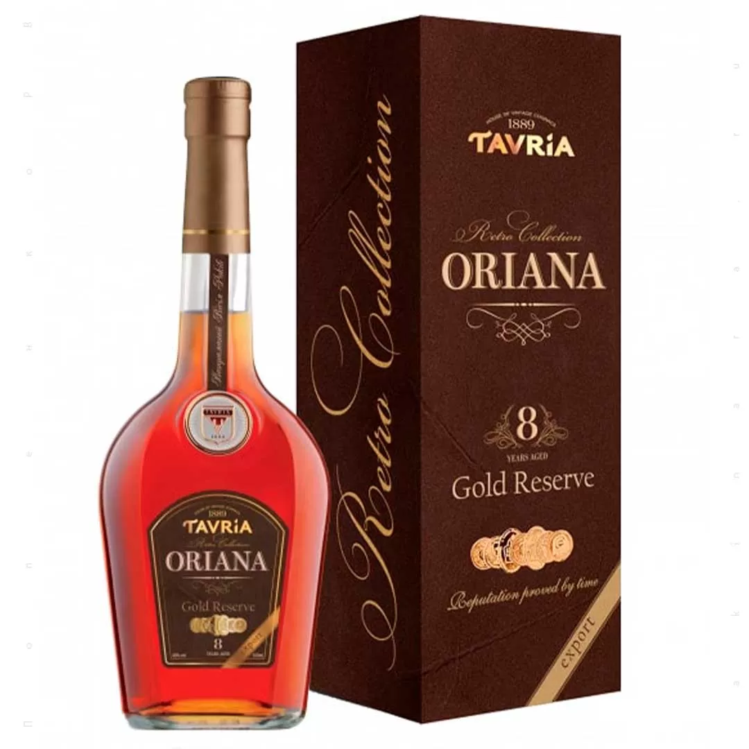 Бренди Tavria Oriana 8 лет выдержки 0,5л 40% в сувенирной коробке