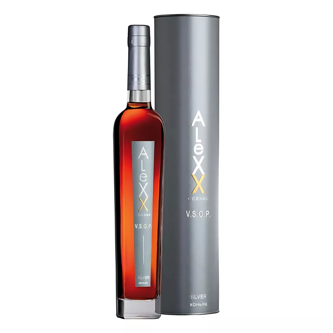 Бренди AleXX Silver 0,375л 40% в подарочной упаковке