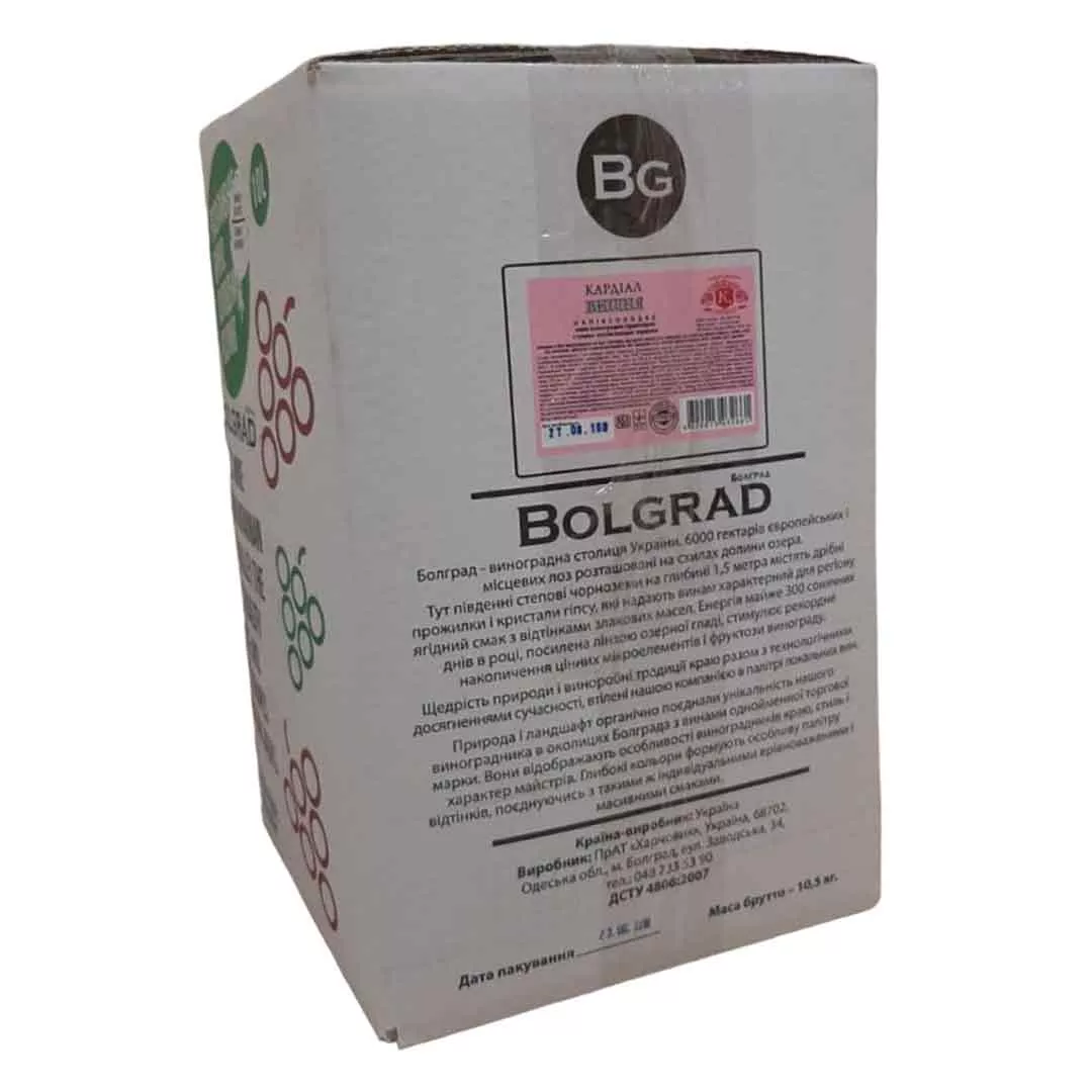 Вино винний Болград Кардіал Вишня червоний напівсолодкий 10л 9-12%