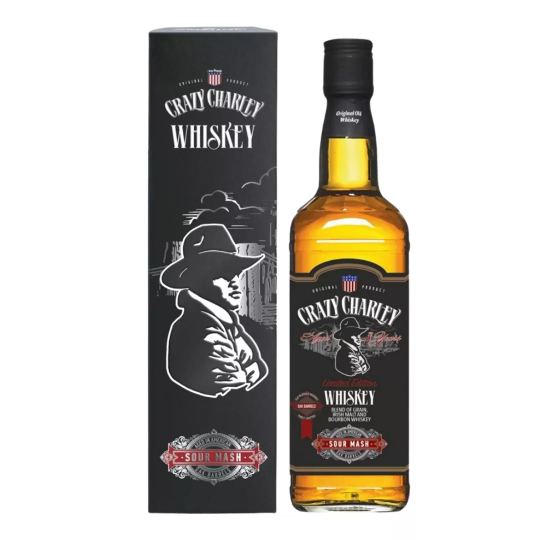 Виски блендовый Crazy Charley черная этикетка 0,7л 40% в коробке