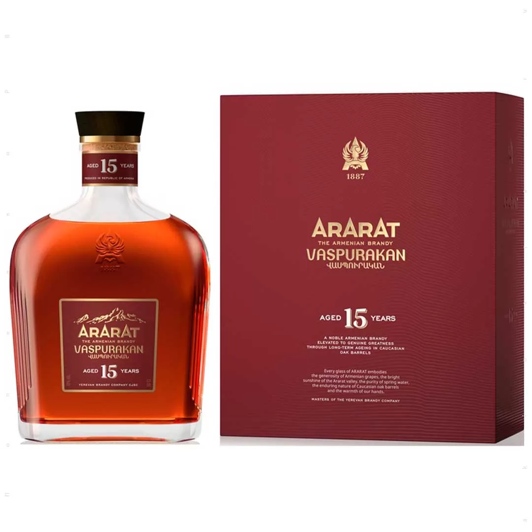 Бренди армянское Ararat Vaspurakan 15 лет выдержки 0,5л 40% в коробке