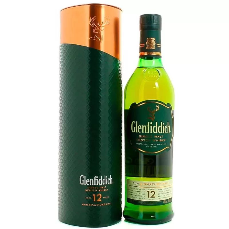 Виски односолодовый Glenfiddich 12 yo в металлическом тубусе 0,7 л 40%