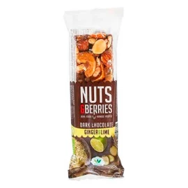 Батончик ореховый с имбирем, лаймом и черным шоколадом органический Nuts&amp;Berries 40 г