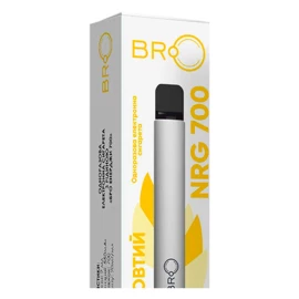 Одноразовая электронная сигарета БРО ЭНЕРДЖИ Жёлтая (red virginia) 700 затяжек 2мл 2%