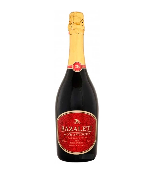 Вино игристое Bazaleti красное полусладкое 0,75л 12%