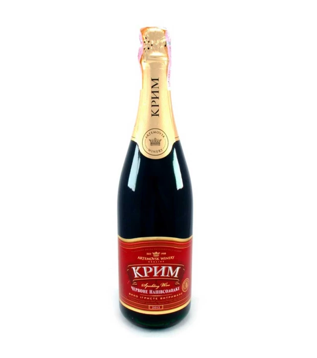 Вино игристое Крим красное полусладкое 0,75л 10-13,5%