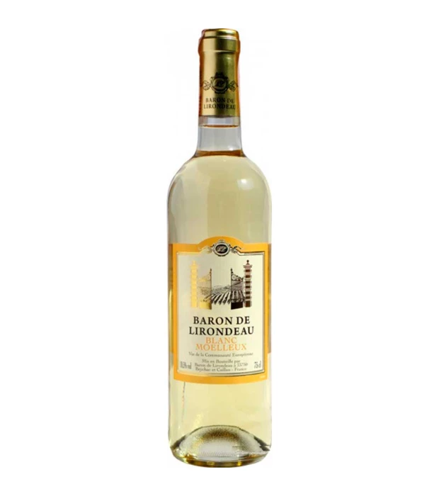 Вино Baron de Lirondeau белое полусладкое 0,75л 10,5%