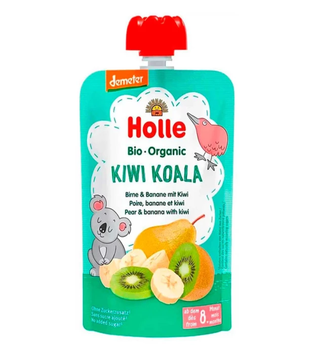 Пюре Kiwi Koala с грушей, бананом и киви органическое (с 8 месяцев) Holle 100г