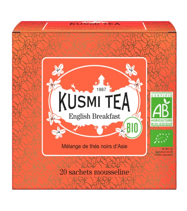 Чай черный Английский Завтрак органический, Kusmi Tea, 20х2г