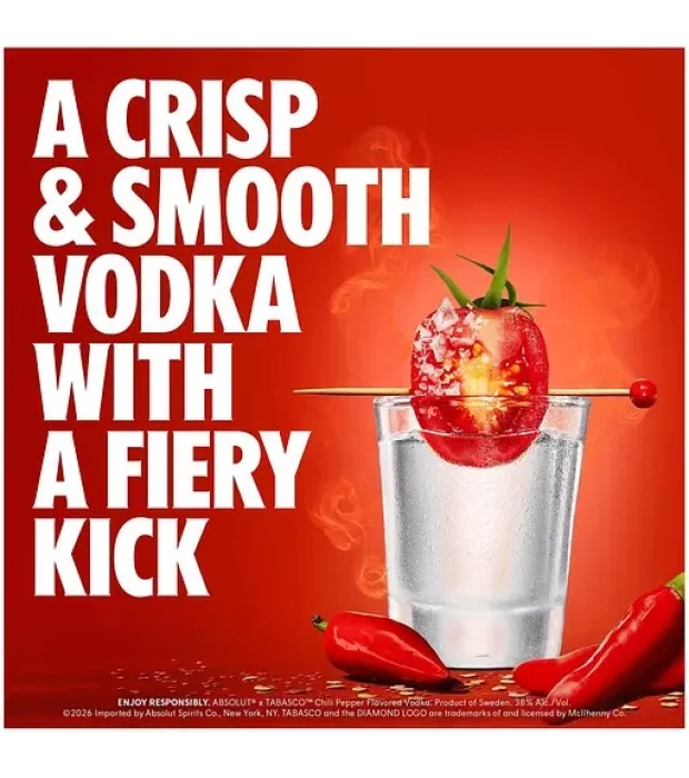 Водка ароматизированная Absolut Tabasco 0,7л 38% в Украине