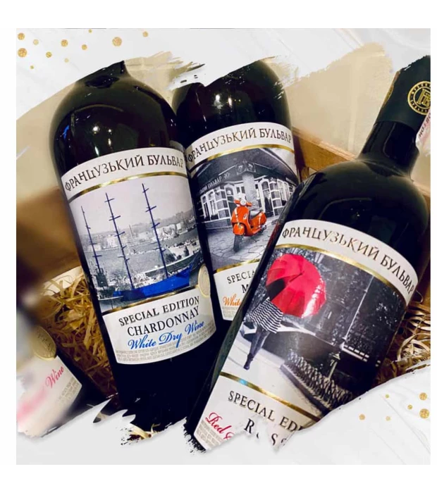 Вино Французский бульвар Chardonnay Select белое сухое 0,75л 10-13% купить