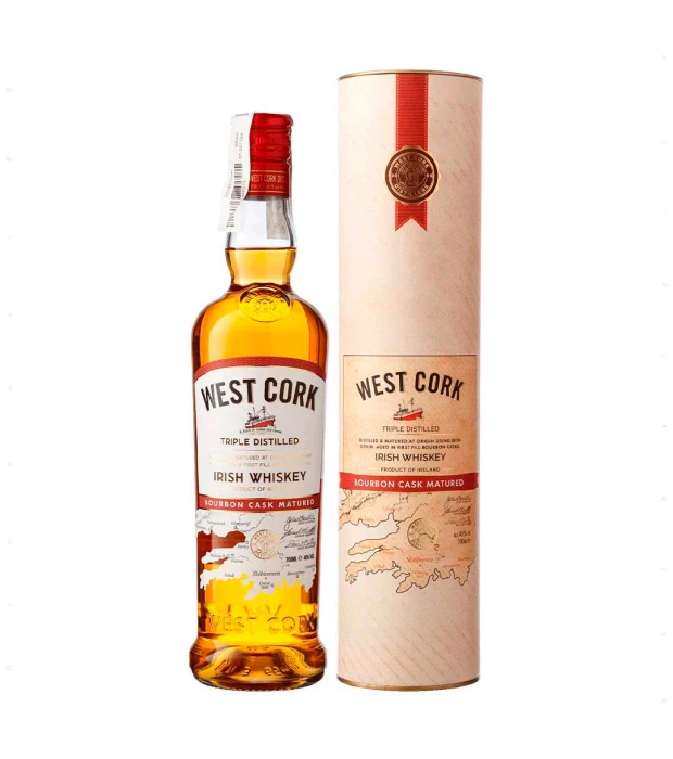 Виски West Cork Bourbon Cask 3 уо в тубусе 0,7л 40%