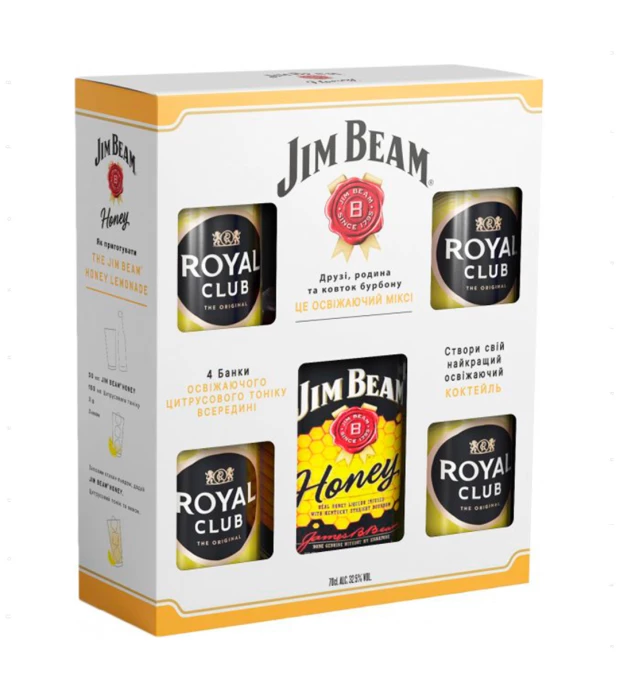 Ликер Jim Beam Honey 0,7л 32,50% + Royal Club Bitter Lemon