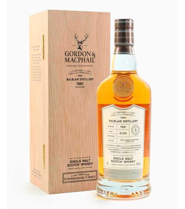 Виски односолодовый выдержанный Balblair Connoisseurs Choice Gordon & MacPhail 1991 подарочная коробка 0,7л 51,8%