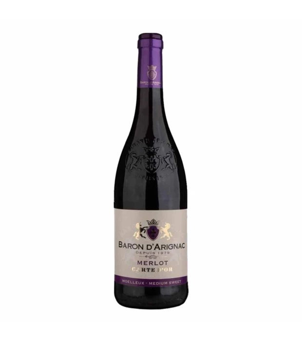 Вино Baron d'Arignac Merlot червоне напівсолодке 0,75л 12%