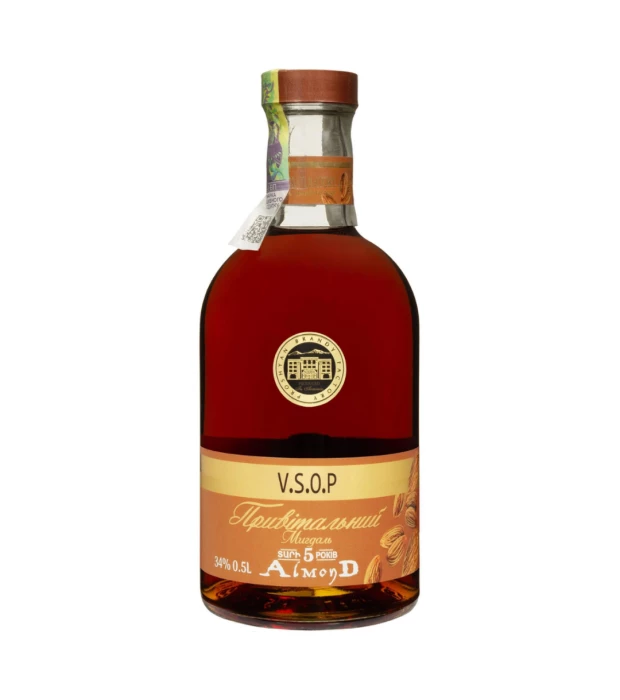 Бренди армянский Поздравительный Миндаль 5 лет выдержки 0,5л 40%
