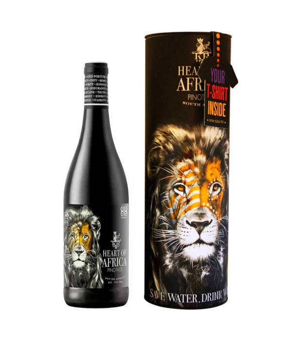 Вино Heart of Africa Pinotage красное сухое 0,75л 14% + Футболка