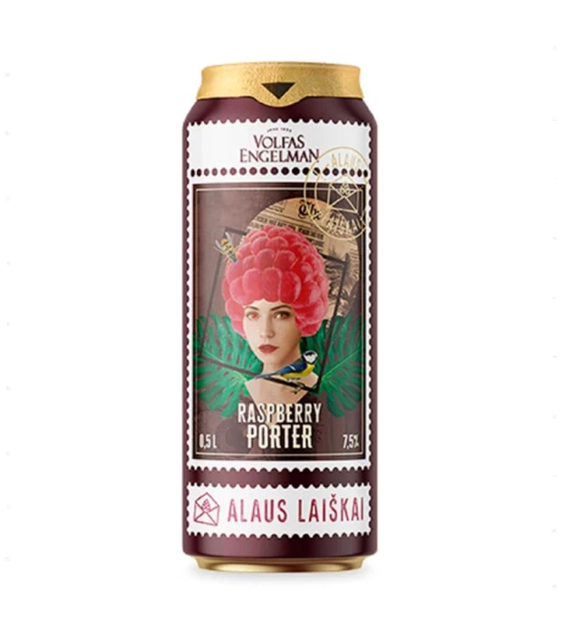 Пиво Volfas Engelman Raspberry Porter темное фильтрованное 0,5л 7,5%