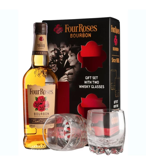 Бурбон Four Roses 0,7 л 40% + 2 келихи