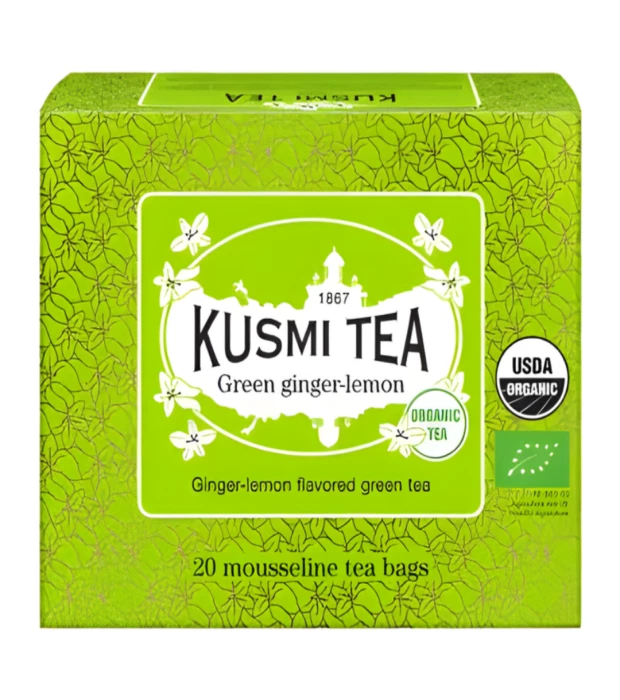 Чай зеленый Имбирь и Лимон органический, Kusmi Tea, 20х2г