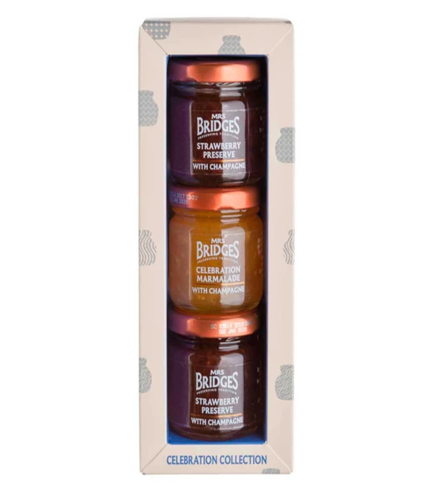 Набор конфитюров Праздничный (Клубника и Шампанское 2 и Апельсин и Шампанское) 3х Mrs Bridges 42 г